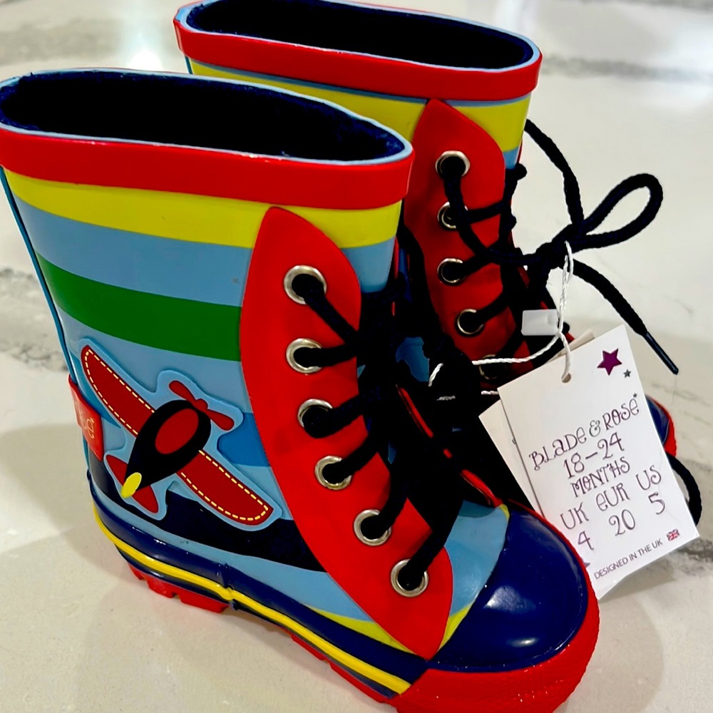 Toddler Airplane Rain Boots ✈️